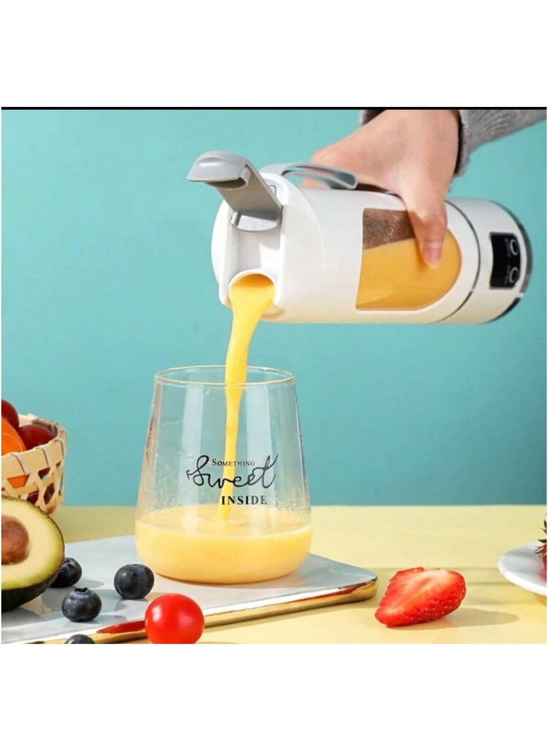 HS-860 Portable Blender, Personal Blender, Fruit Blender, Leak Proof Juicer, safety approved, dual functional, charging display with rechargeable battery [1300mah], Ice Crusher with Stainless Steel Blades, home and outdoor.