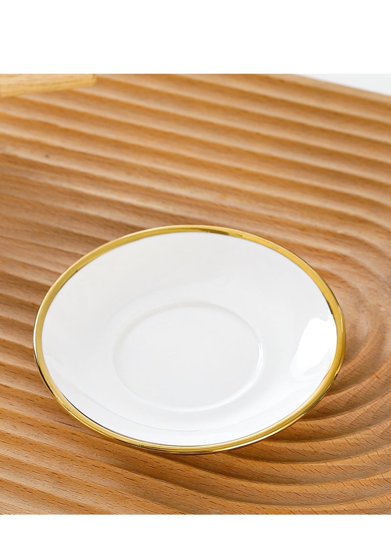 6 Sets Of Luxury Porcelain Turkish Coffee Cup Set  Elegant Gold-Plated Design  Modern Espresso Cup Set for Home Gift Premium Ceramic Tea Cups for Arabic White and Gold Design