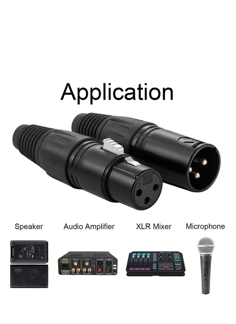 10 PCS XLR Connector, 5 Male and Female Mic Microphone 3 Pins Ultra-Low Noise High Conductivity Audio Socket