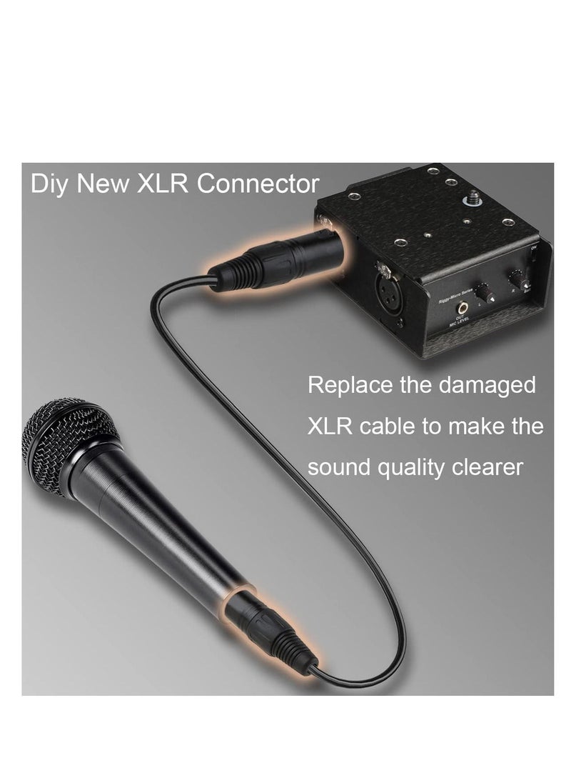 10 PCS XLR Connector, 5 Male and Female Mic Microphone 3 Pins Ultra-Low Noise High Conductivity Audio Socket