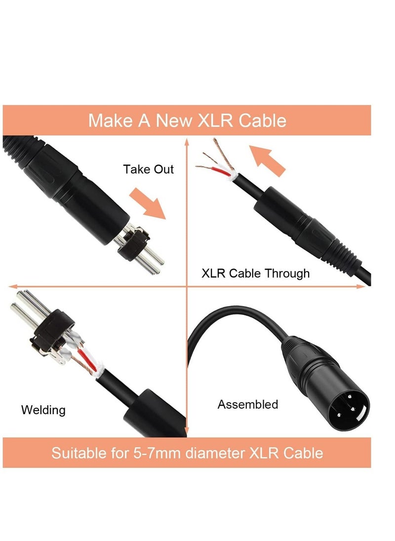 10 PCS XLR Connector, 5 Male and Female Mic Microphone 3 Pins Ultra-Low Noise High Conductivity Audio Socket