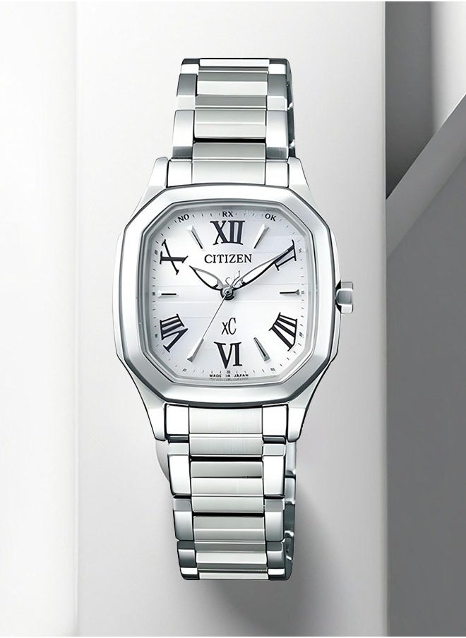 Citizen ES5050-57A Ladies Stainless Steel Eco-Drive Watch - White Dial Sapphire Mirror Classic Design
