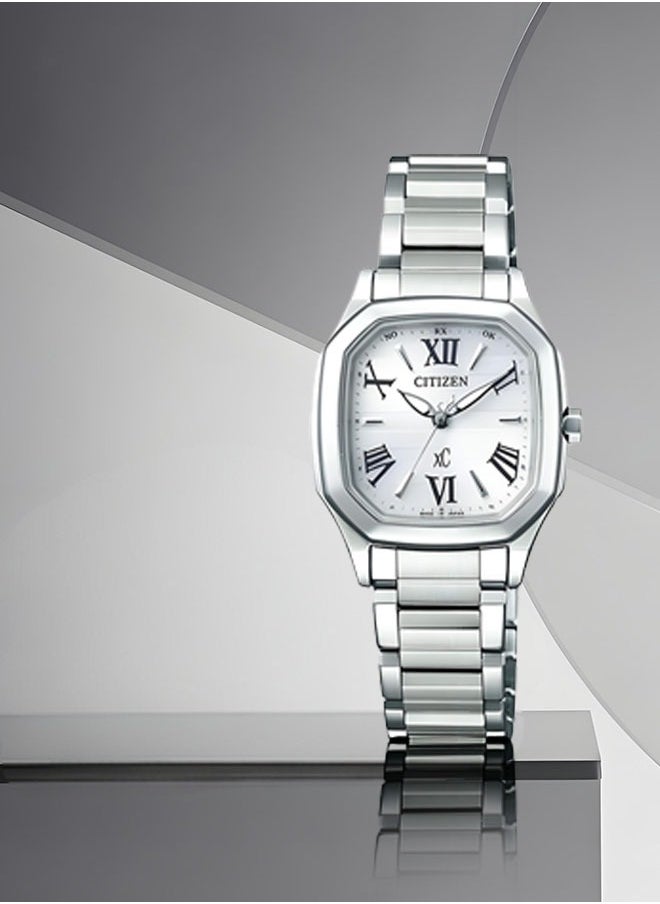 Citizen ES5050-57A Ladies Stainless Steel Eco-Drive Watch - White Dial Sapphire Mirror Classic Design