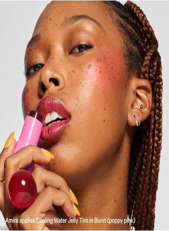 Cooling Water Jelly Tint Lip + Cheek Blush Stain, Blush Stick for Cheeks, Jelly Blush Stick, Longlasting Non-Stick, Paraben-Free, 0.17 oz (Burst)