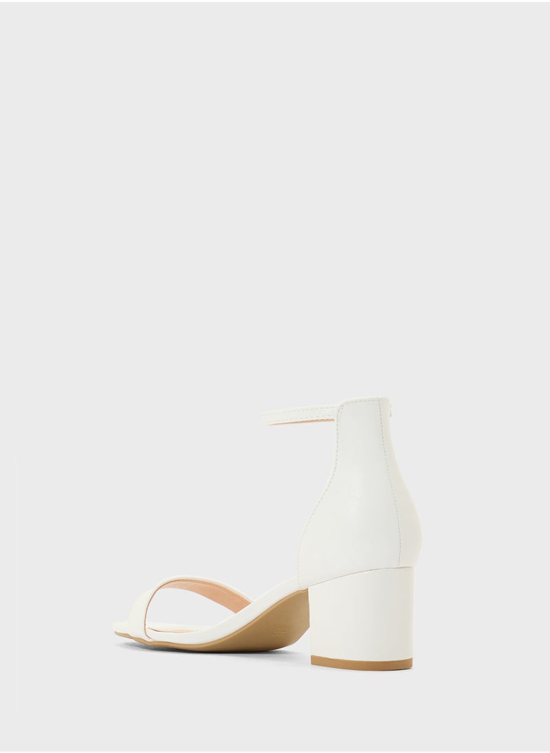 Block Heel Clip Open Sandal