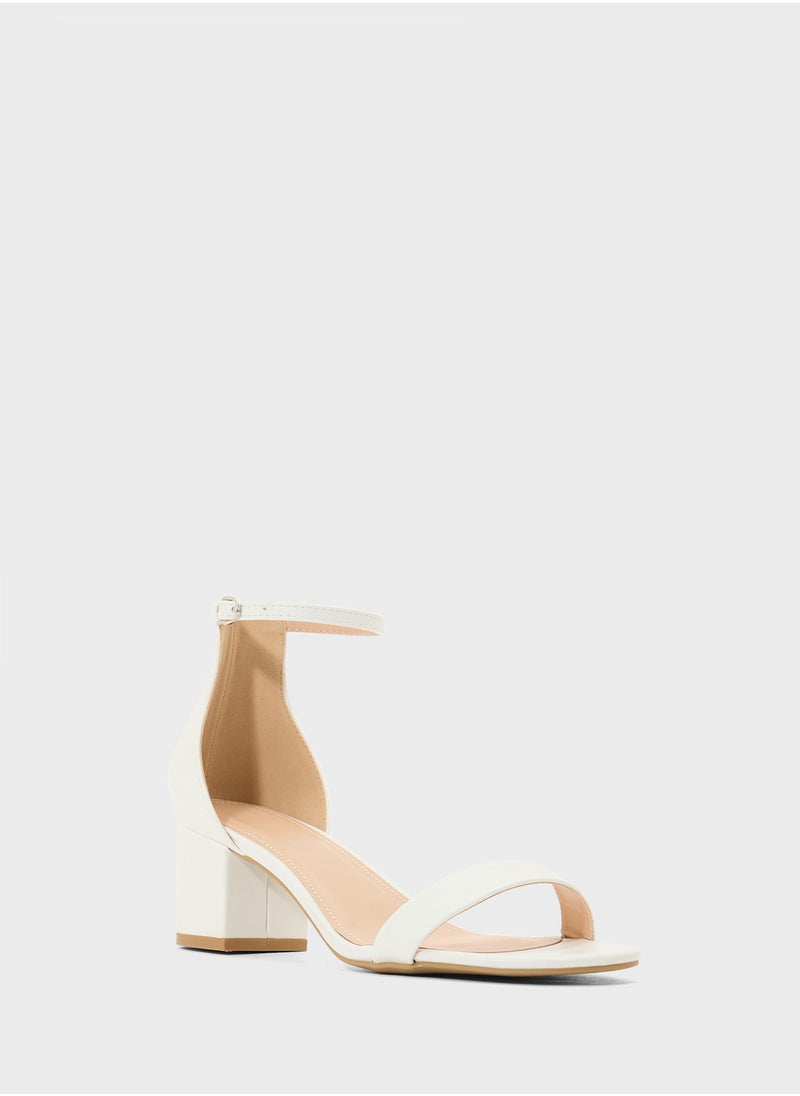 Block Heel Clip Open Sandal