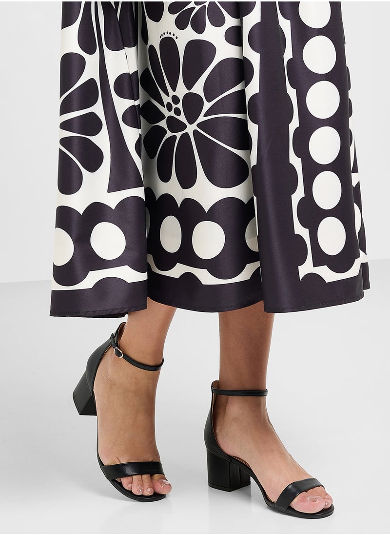 Block Heel Clip Open Sandal