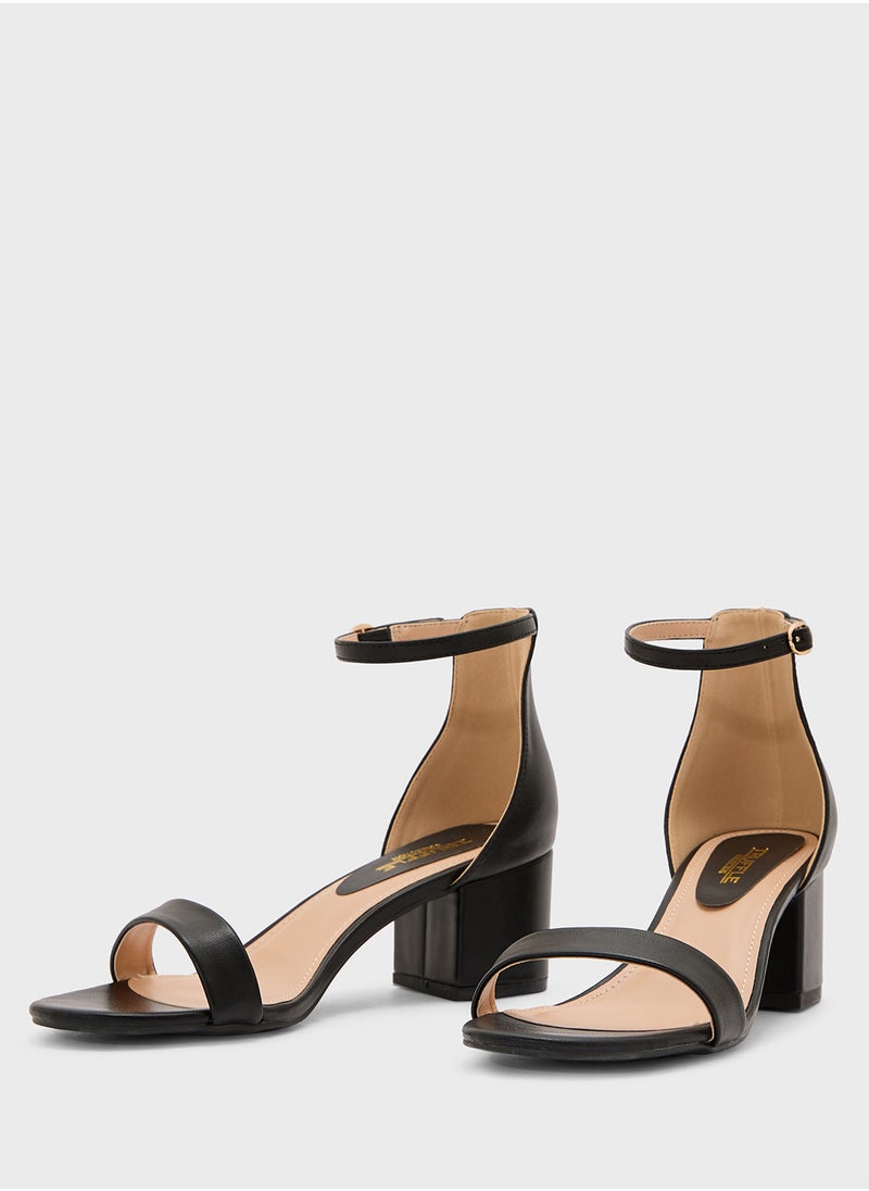 Block Heel Clip Open Sandal
