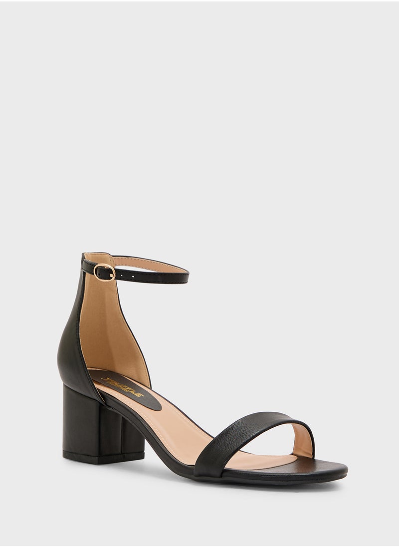 Block Heel Clip Open Sandal
