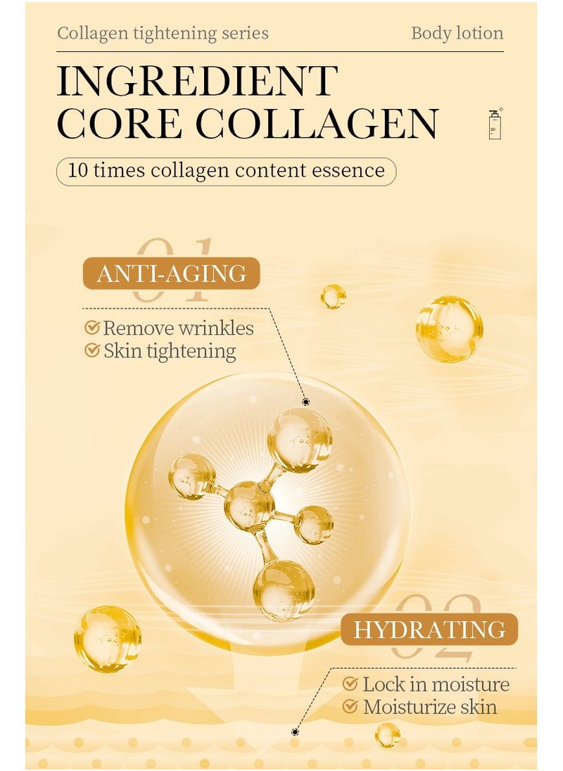 Collagen Anti Wrinkle Body Lotion, Nourishing Whitening Moisturizing Skin Care Cream, Fast Absorbing Anti Ageing, Smooth And Soft Skin Repair Cream To Remove Darkness 300g