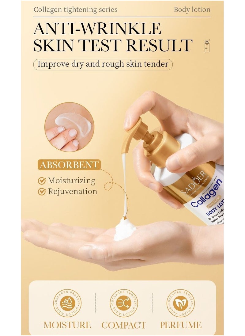 Collagen Anti Wrinkle Body Lotion, Nourishing Whitening Moisturizing Skin Care Cream, Fast Absorbing Anti Ageing, Smooth And Soft Skin Repair Cream To Remove Darkness 300g