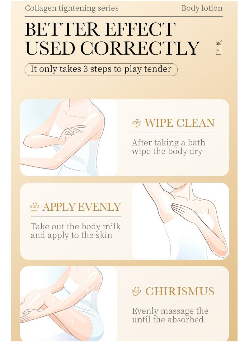 Collagen Anti Wrinkle Body Lotion, Nourishing Whitening Moisturizing Skin Care Cream, Fast Absorbing Anti Ageing, Smooth And Soft Skin Repair Cream To Remove Darkness 300g