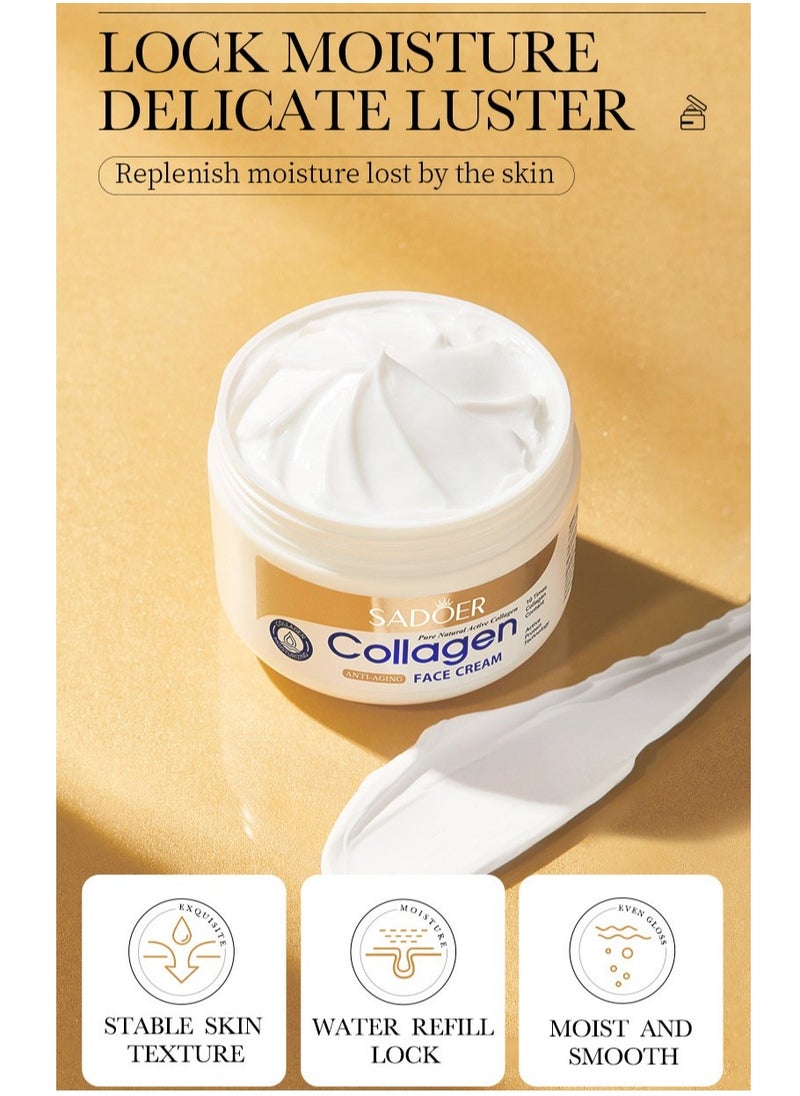 Anti-Wrinkle Collagen Cream, Moisturizing Nourishing Whitening Anti-Wrinkle Cream, Fast Absorbing Anti-Aging 100g