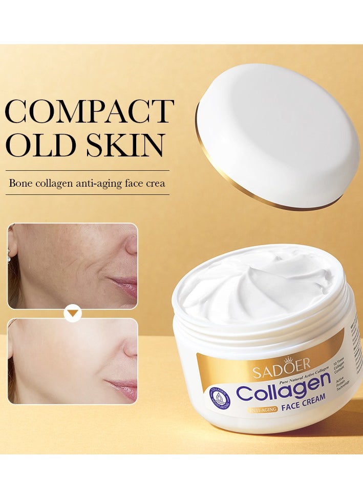 Anti-Wrinkle Collagen Cream, Moisturizing Nourishing Whitening Anti-Wrinkle Cream, Fast Absorbing Anti-Aging 100g