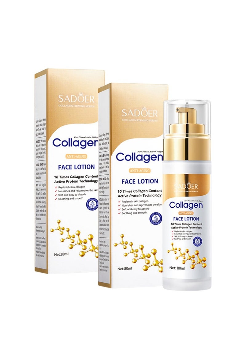 2-PACKS Collagen Anti Wrinkle Nourishing Whitening Moisturizing Skin Care Cream, Fast Absorbing Anti Ageing 80g*2