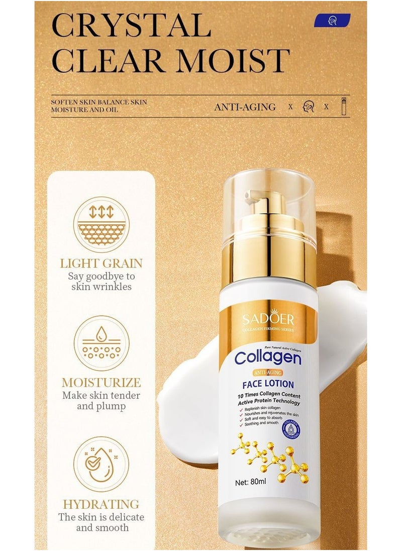 2-PACKS Collagen Anti Wrinkle Nourishing Whitening Moisturizing Skin Care Cream, Fast Absorbing Anti Ageing 80g*2
