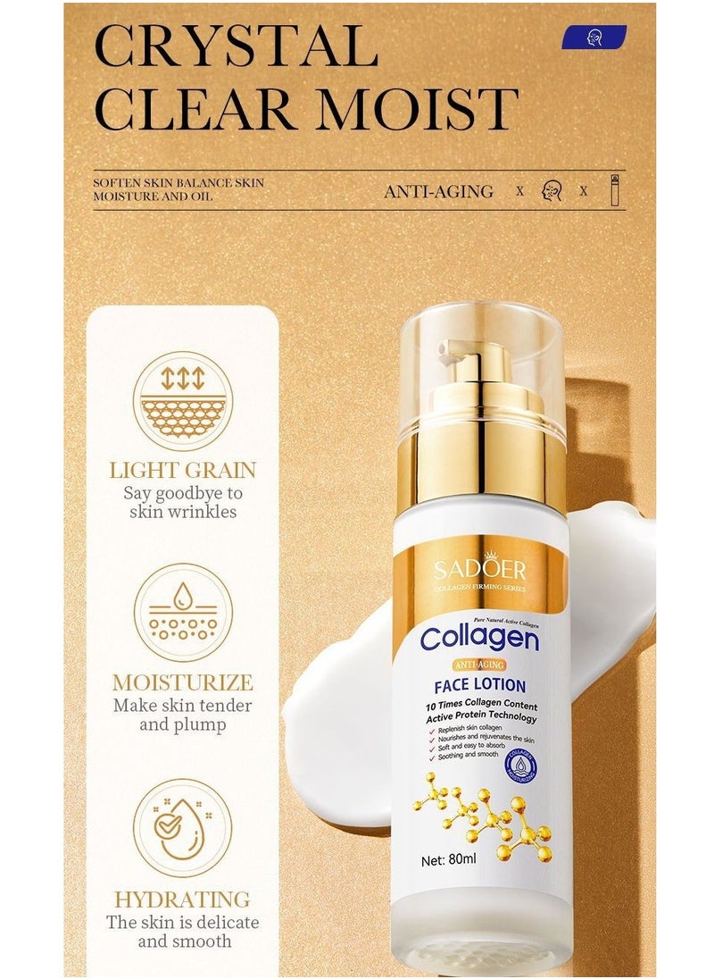 Collagen Anti Wrinkle Nourishing Whitening Moisturizing Skin Care Cream, Fast Absorbing Anti Ageing 80g