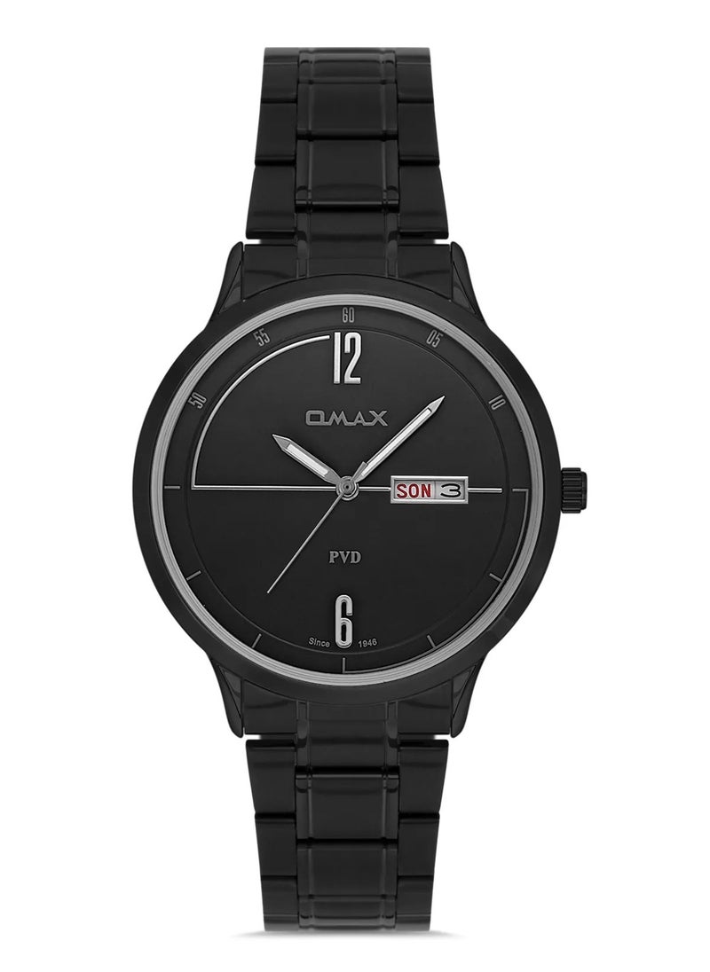 Omax Men's Luxury Wrist Watch, Watches for Men, Stainless Watches, Silver Steel Band, Black Date & Time Dial, Waterproof Watch, 1 Year Warranty