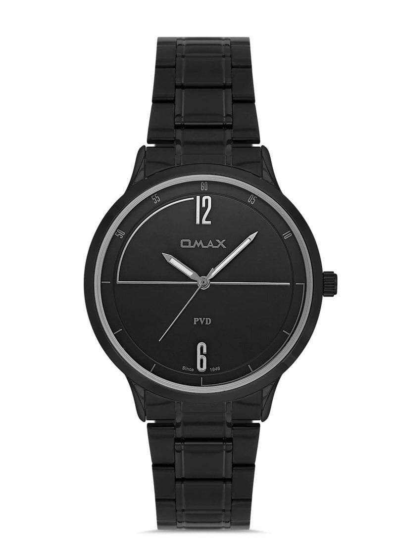 Omax Men's Luxury Wrist Watch, Watches for Men, Stainless Watches, Silver Steel Band, Black Analog Dial, Waterproof Watch, 1 Year Warranty