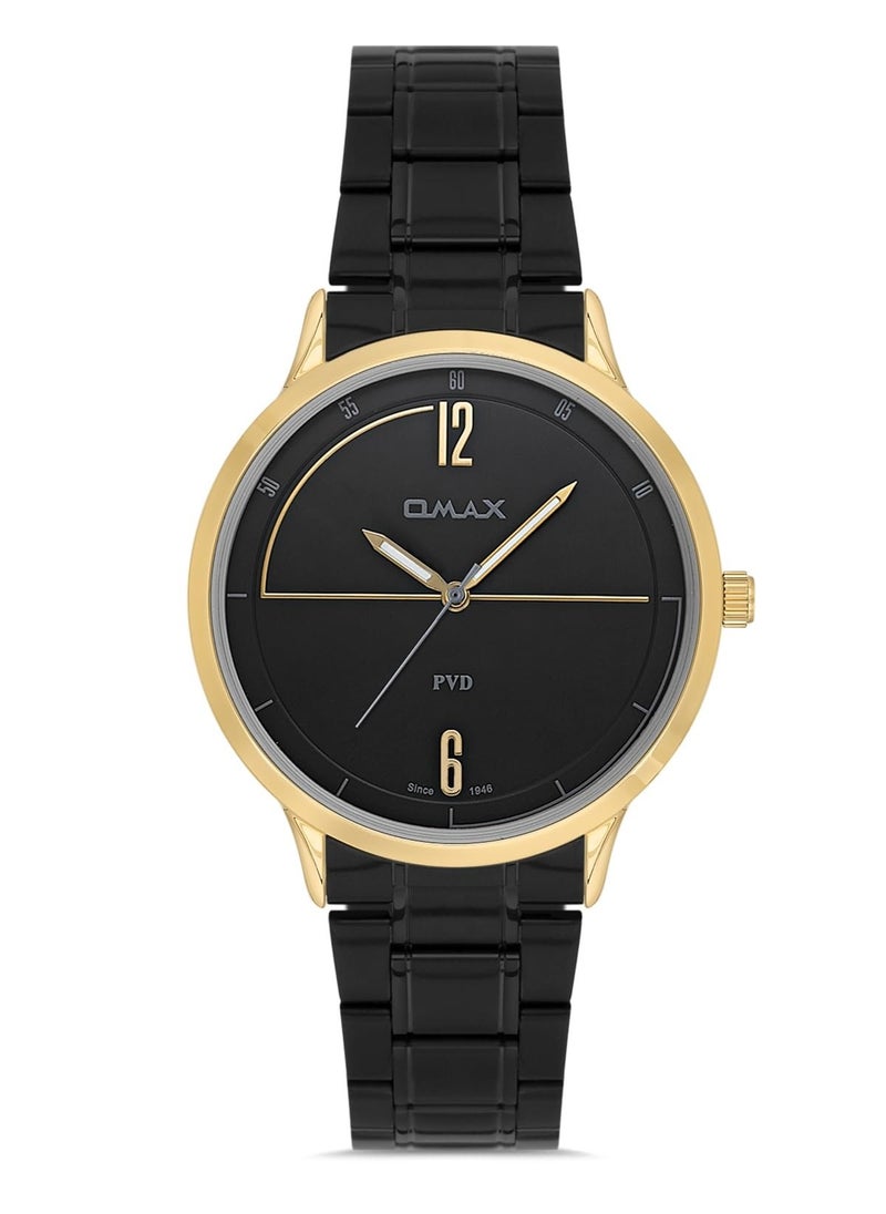 Omax Men's Luxury Wrist Watch, Watches for Men, Stainless Watches, Silver Steel Band, Gold Analog Dial, Waterproof Watch, 1 Year Warranty