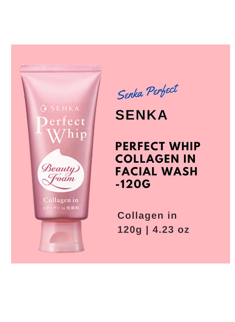 Senka Perfect Whip Collagen in Facial Wash120g ,Pack of 2