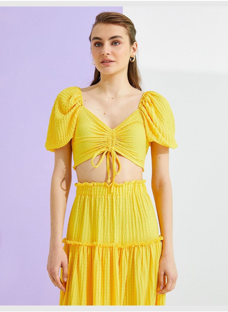 Crop T-Shirt Gathered