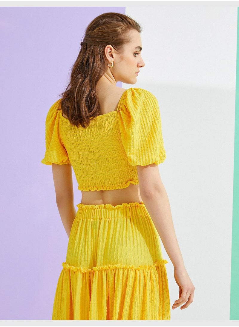 Crop T-Shirt Gathered