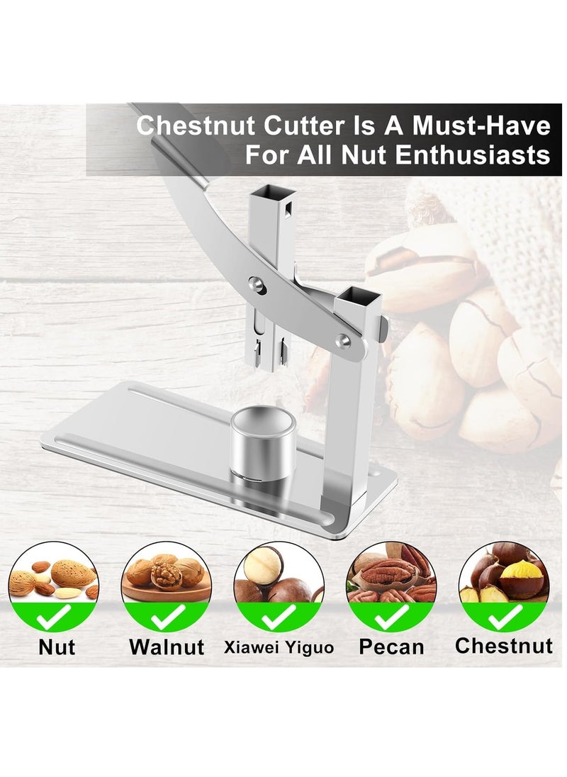 Chestnut Clip Nut Cracker, Heavy Duty Chestnut Opener with Non-Slip Handle, Stainless Steel Chestnut Peeler Kitchen Tools for Nut Walnut Chestnut