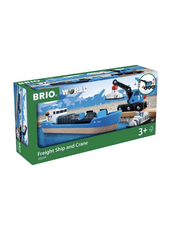 BRIO World Freight Ship & Crane Set (4 Pieces)