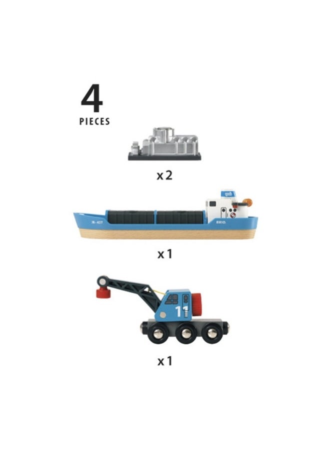 BRIO World Freight Ship & Crane Set (4 Pieces)