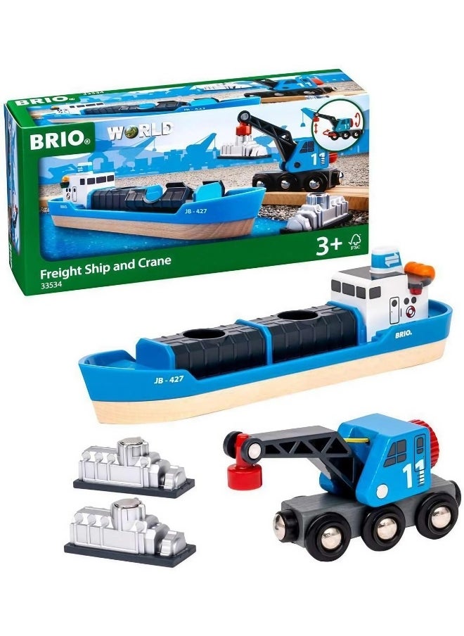 BRIO World Freight Ship & Crane Set (4 Pieces)