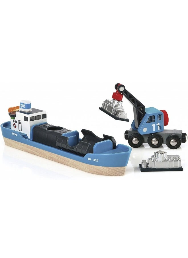 BRIO World Freight Ship & Crane Set (4 Pieces)