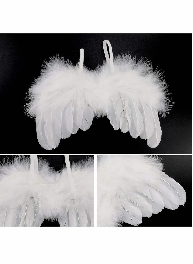 Newborn Baby Photography Prop Outfits Feather Wings with Headband Set