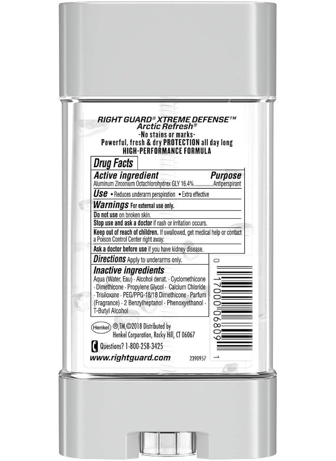Total Defense Power Gel Anti-Perspirant Deodorant, Arctic Refresh, 4-Ounce Tube (Pack Of 6)