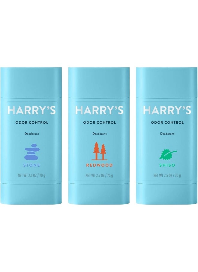 Men'S Deodorant - Odor Control Deodorant - Aluminum-Free - Variety Pack - Stone, Shiso, Redwood, 2.5 Ounce (Pack Of 3)