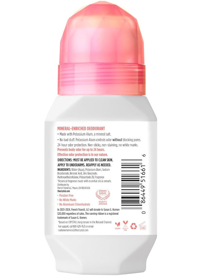 Mineral Deodorant Roll-On Unscented Body Deodorant With 24-Hour Odor Protection, Aluminum Chloride & Paraben Free, 2.25 Fl Oz (Packaging May Vary)