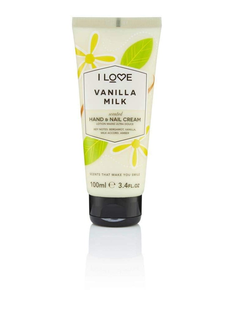 I Love Vanilla Milk Scented Hand and Nail Cream  Hand Cream for Dry Hands  Vitamin E Coconut Oil and Shea Butter  Silicone Free  34 oz