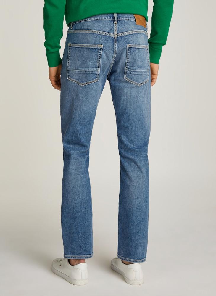 Straight Fit Mid Wash Jeans