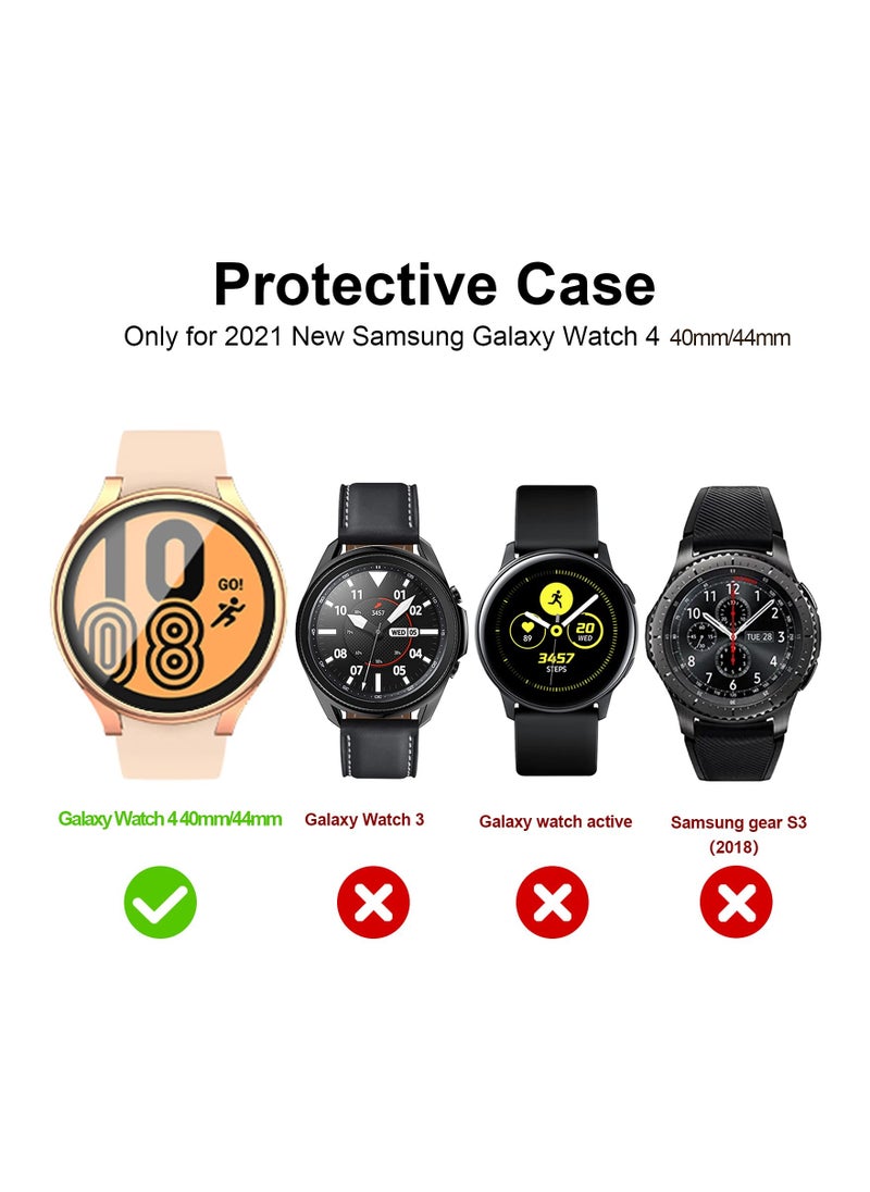 Case for Galaxy Watch 4 44mm, with Screen Protector, 3 Pack Soft TPU Slim Fit Full Ultra-Thin Scratch Resistant Bumper Simplicity Protective Cover for Samsung Galaxy Watch 4 44mm Accessories