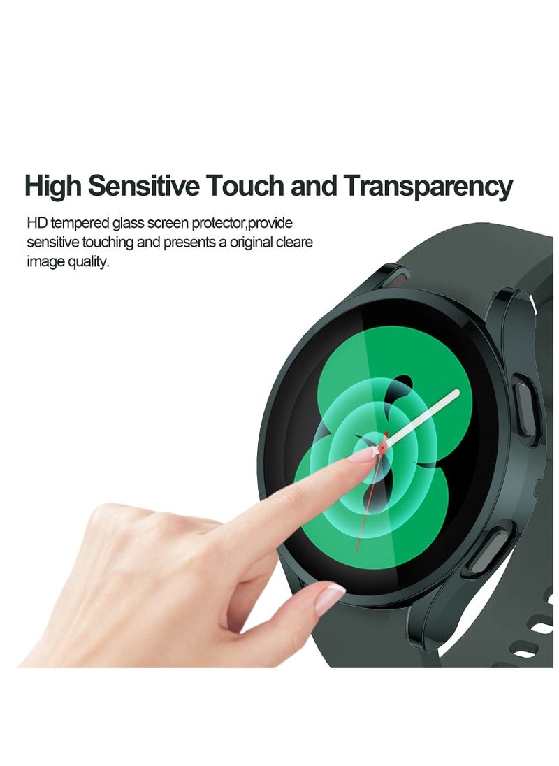 Case for Galaxy Watch 4 44mm, with Screen Protector, 3 Pack Soft TPU Slim Fit Full Ultra-Thin Scratch Resistant Bumper Simplicity Protective Cover for Samsung Galaxy Watch 4 44mm Accessories