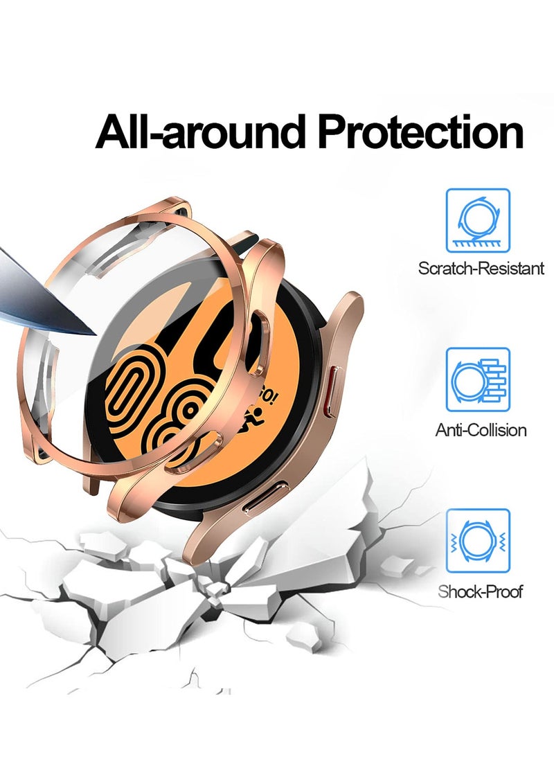 Case for Galaxy Watch 4 44mm, with Screen Protector, 3 Pack Soft TPU Slim Fit Full Ultra-Thin Scratch Resistant Bumper Simplicity Protective Cover for Samsung Galaxy Watch 4 44mm Accessories