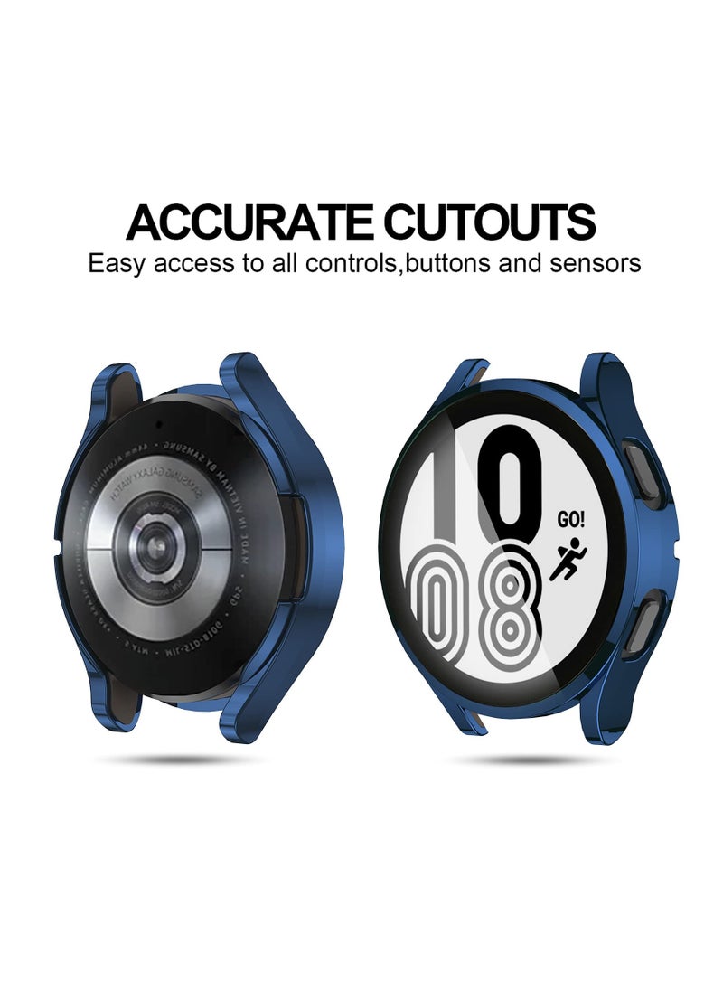 Case for Galaxy Watch 4 44mm, with Screen Protector, 3 Pack Soft TPU Slim Fit Full Ultra-Thin Scratch Resistant Bumper Simplicity Protective Cover for Samsung Galaxy Watch 4 44mm Accessories