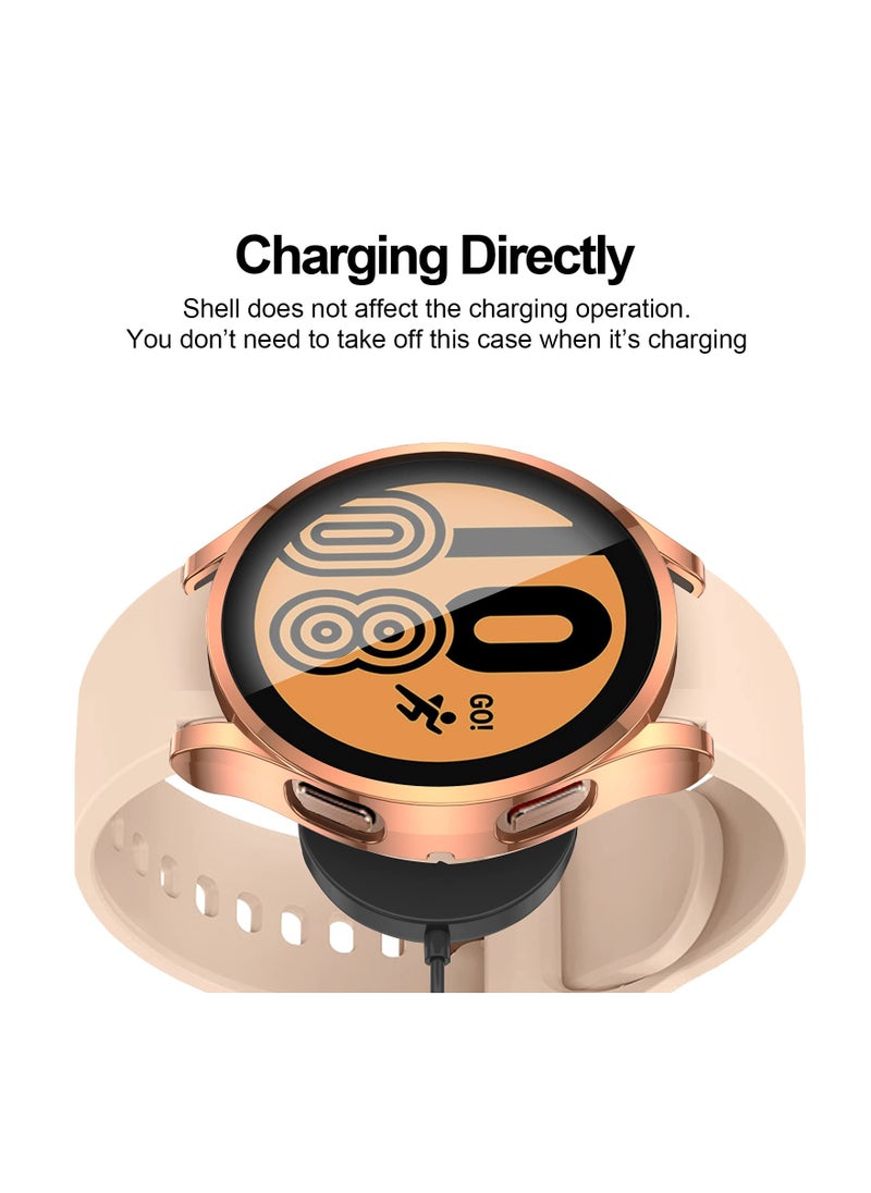 Case for Galaxy Watch 4 44mm, with Screen Protector, 3 Pack Soft TPU Slim Fit Full Ultra-Thin Scratch Resistant Bumper Simplicity Protective Cover for Samsung Galaxy Watch 4 44mm Accessories