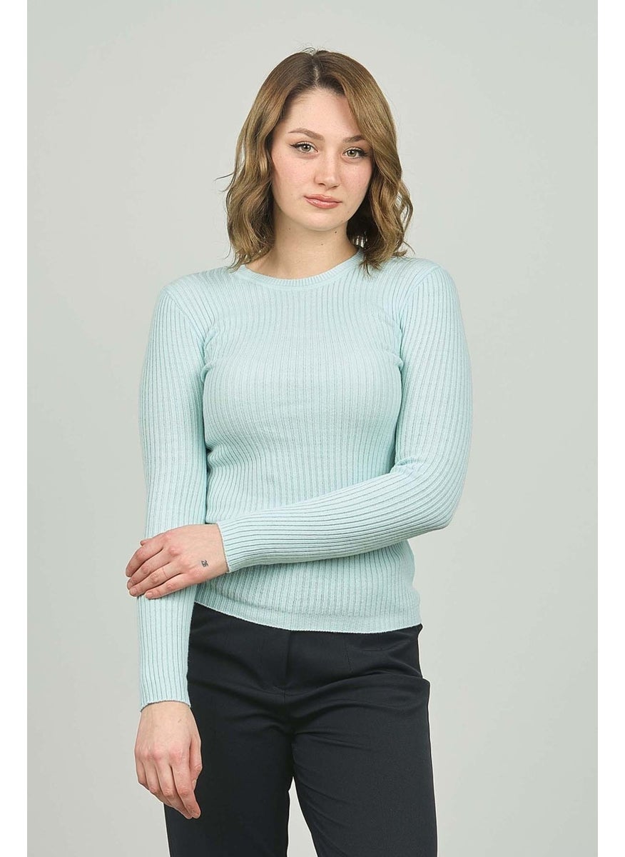 Women's Ribbed Crew Neck Sweater 23K0290K1 Mint