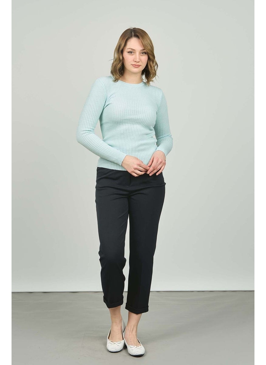 Women's Ribbed Crew Neck Sweater 23K0290K1 Mint