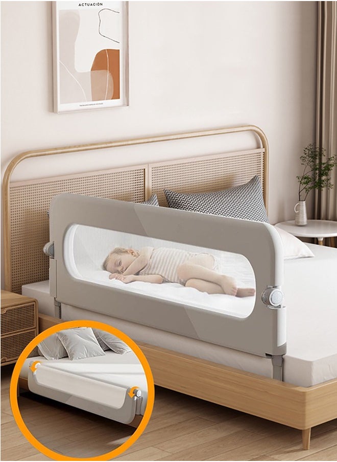 Bed Guard Rail for Toddlers -1.5M Lift Foldable Toddler Bed Rails for Kids,Safety Toddler Bed Rails with Reinforced Anchor Safety System,Bed Rail for Kids Fit,Bunk,Full Size,Queen,King,Twin