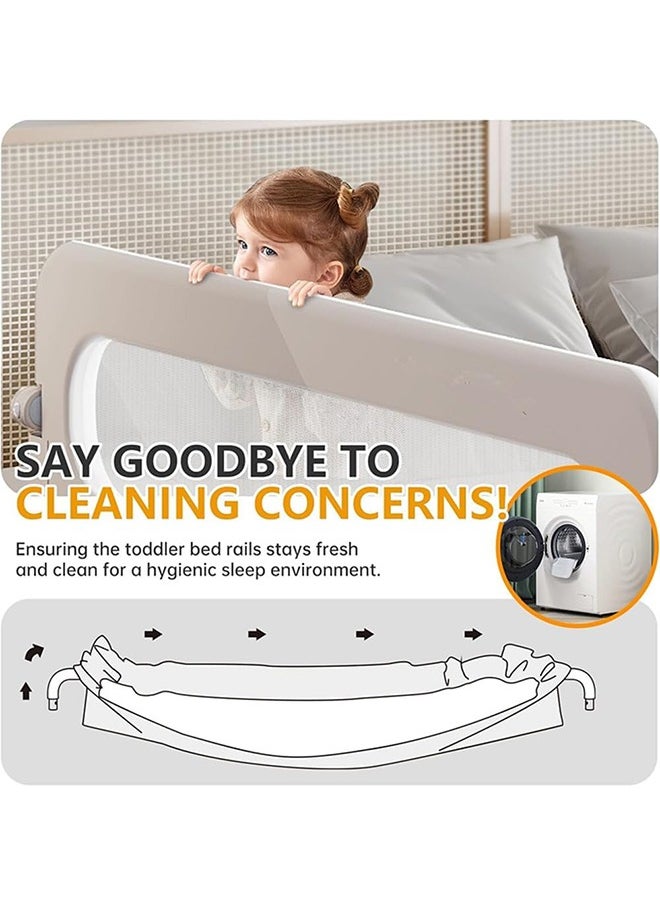 Bed Guard Rail for Toddlers -1.5M Lift Foldable Toddler Bed Rails for Kids,Safety Toddler Bed Rails with Reinforced Anchor Safety System,Bed Rail for Kids Fit,Bunk,Full Size,Queen,King,Twin