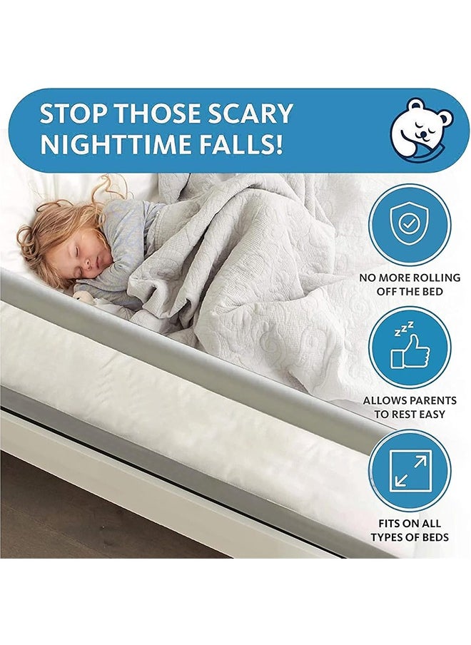Bed Guard Rail for Toddlers -2M Lift Foldable Toddler Bed Rails for Kids,Safety Toddler Bed Rails with Reinforced Anchor Safety System,Bed Rail for Kids Fit,Bunk,Full Size,Queen,King,Twin