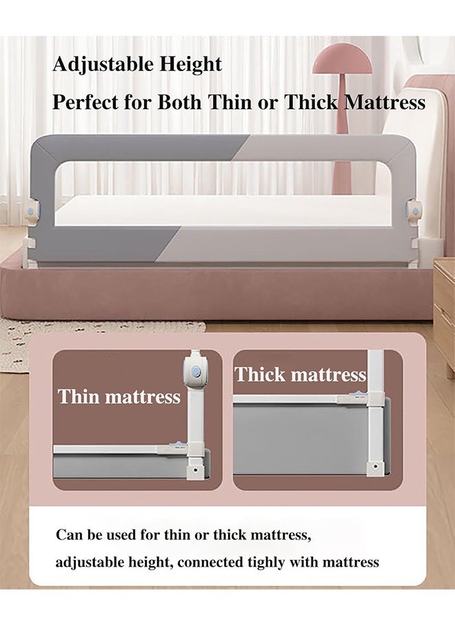 Bed Guard Rail for Toddlers -1.8M Lift Foldable Toddler Bed Rails for Kids,Safety Toddler Bed Rails with Reinforced Anchor Safety System,Bed Rail for Kids Fit,Bunk,Full Size,Queen,King,Twin