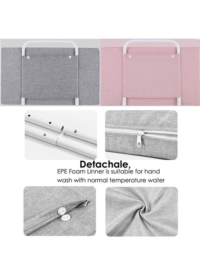 Bed rails for toddler, bed rail guard for kids,upgrade reinforced safety soft fence protector,height adjustable bed guard rail,bed safety barrier protection,Punch free (50x28cm, Pink-4pcs)